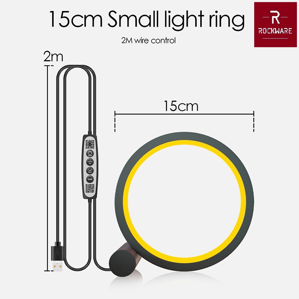 ROCKWARE RW-RGBW10 - 10 Inch Home Decor RGB Ring Ambient Lamp Light