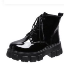 [ Import Design ] Sepatu Boots Wanita Import Premium Quality ID142-HITAM GLOSSY