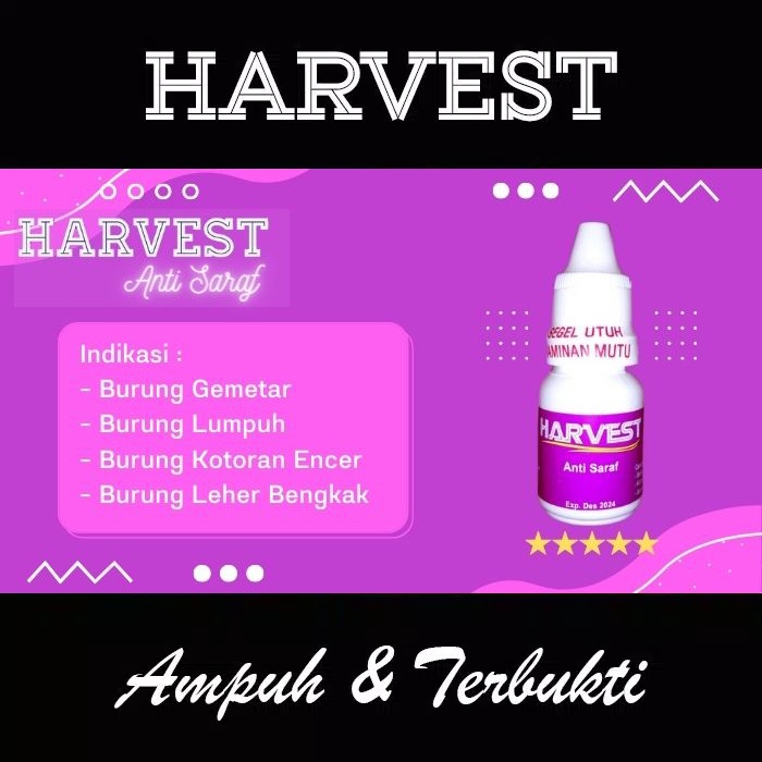 Obat Burung Harvest Anti Saraf Cucak Ijo Murai Batu Kenari Cendet