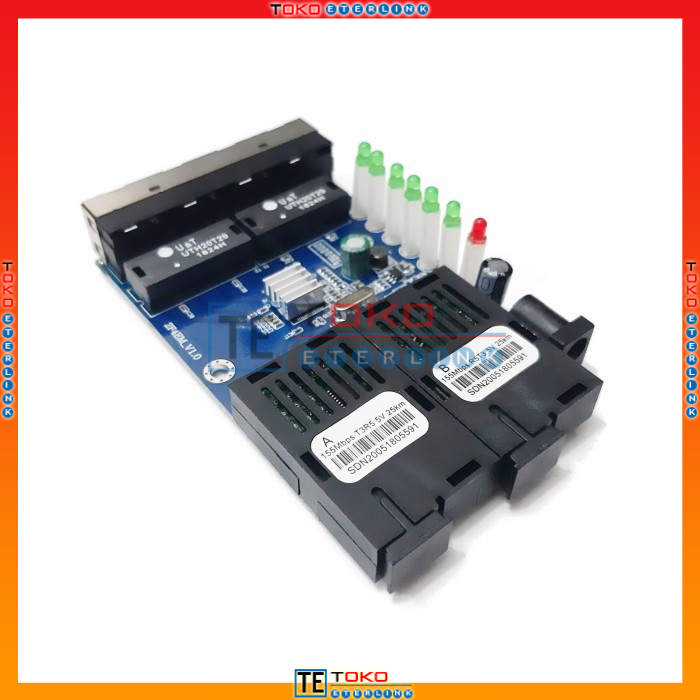 【Support POE】10/100M 2F4E 2 SC 4 RJ45 Ethernet  PCBA Single Mode 5V-12V input-PCB saja