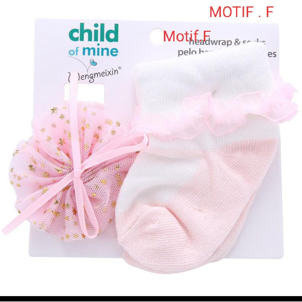 Kaos Kaki Bandana Set Cantik Lucu Fashion 0-12 bulan