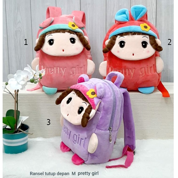 Tas ransel boneka esklusif pretty girl anak minnie mickey hello kitty doraemon