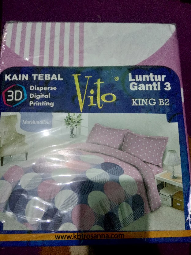 Id. Sprei 3d King New Vito Motif Marshmallow