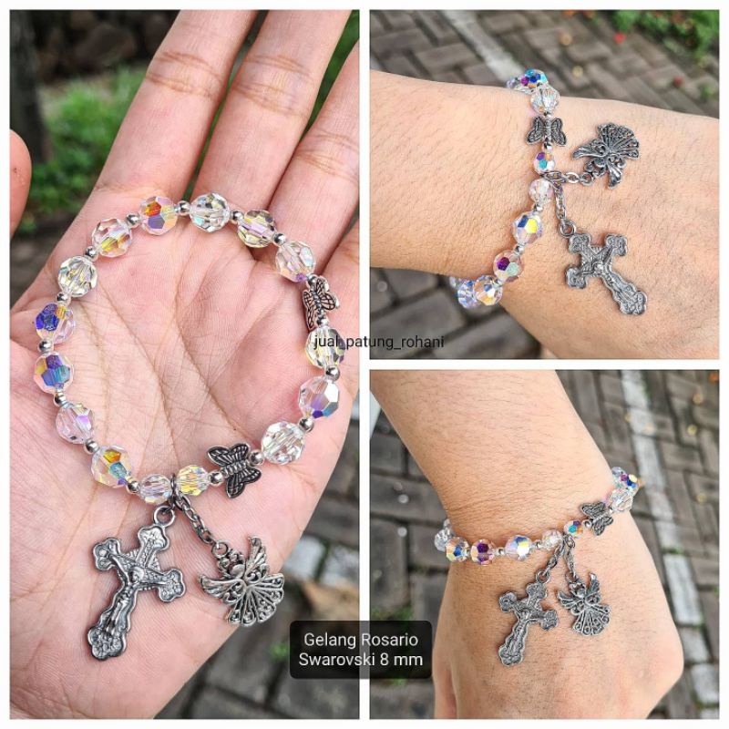 Gelang Rosario Kristal Swarovski 8 mm
