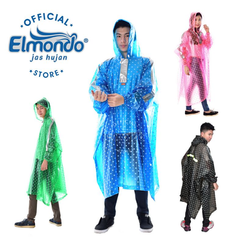 Elmondo Jas Hujan PC-713 Poncho Lengan Polkadot