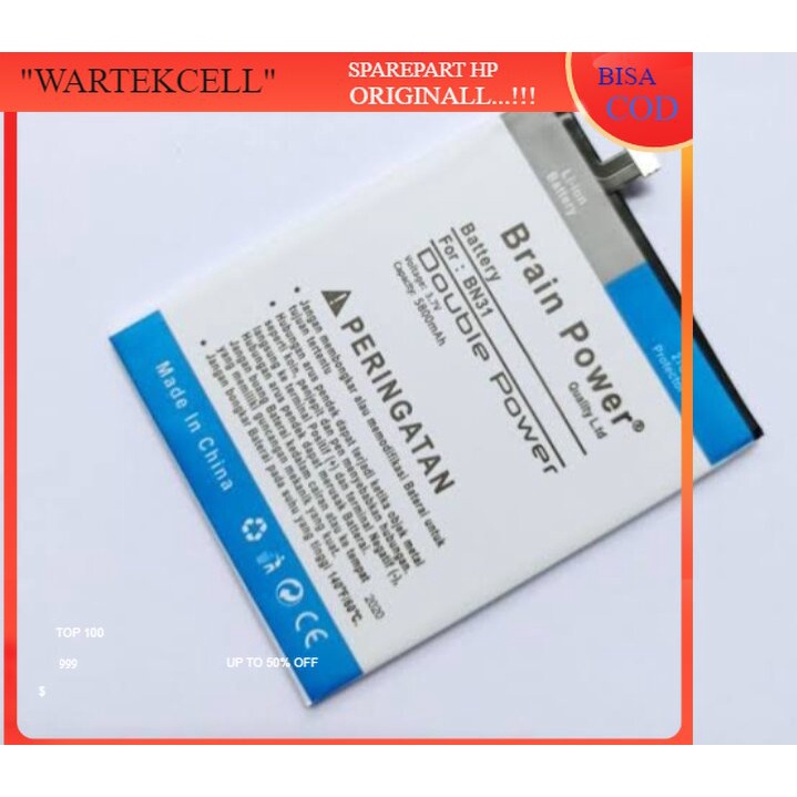 Baterai Batre Brain Power BN31 xiaomi Redmi 5X note 5A dan mi A1