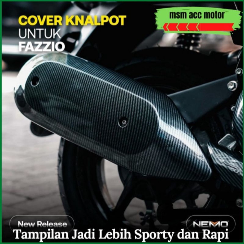 COVER KNALPOT YAMAHA FAZZIO CARBON