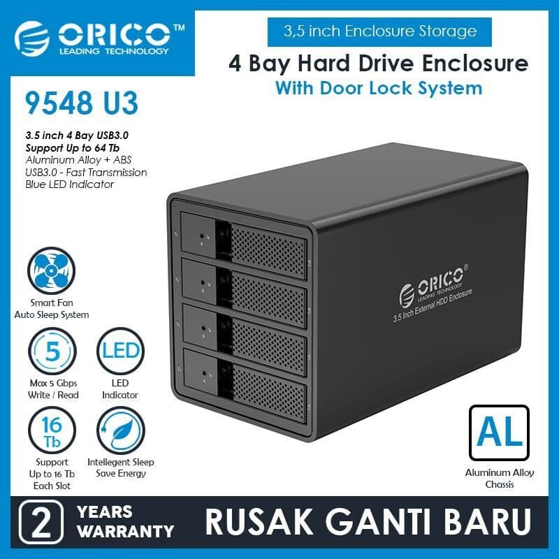 ORICO 9548U3 4 bay 3.5" HDD Enclosure with super speed USB 3.0