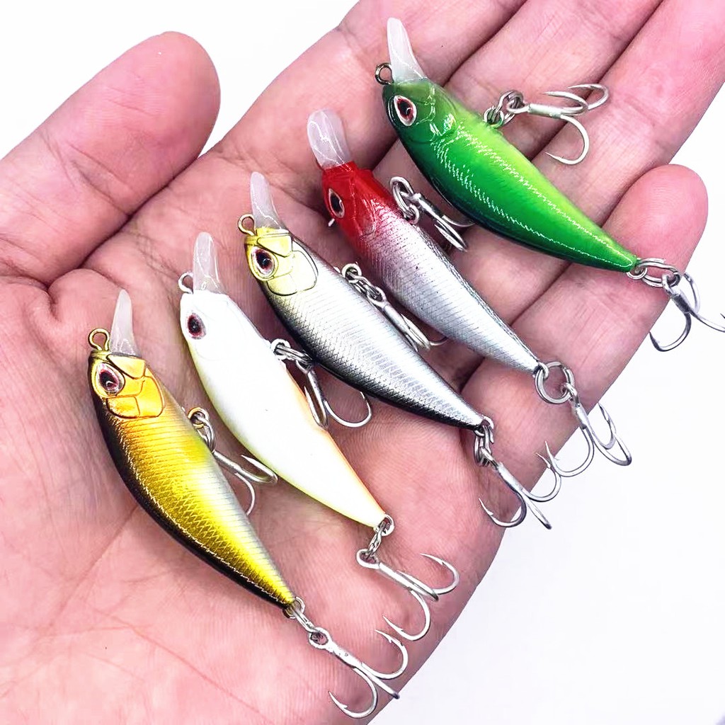 Shengyao 1Pcs New Sinking Minnow Umpan Pancing 5cm 3g Swimbait Fishing Lure Ikan Bass Wobbler Mini 3X Strength Hook Kail Memancing Tackle