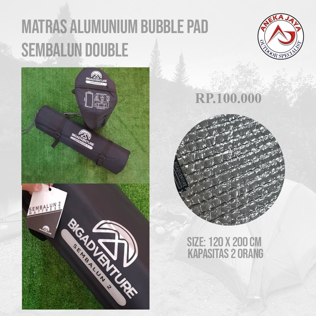 MATRAS ALUMUNIUM BUBBLE PAD SEMBALUN PAD BIG ADVENTURE DOUBLE