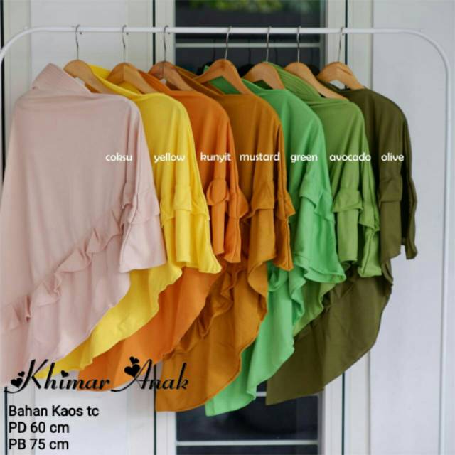 Hijab Khimar Anak Hijab Termurah Bahan Kaos TC Halus Nyaman Dipakai - Bisa Cod