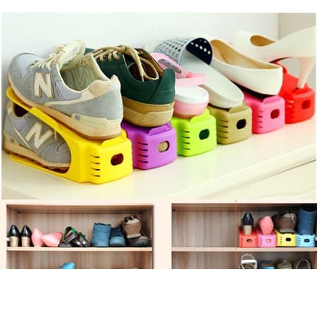 Adjustable Shoes Organizer Tempat Sepatu / Rak Penyimpan Sepatu Susun warna random