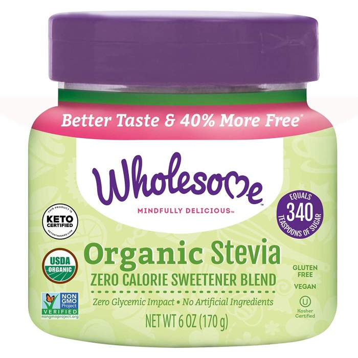 

WHOLESOME SWEETENERS ORGANIC STEVIA ZERO CALORIE JAR