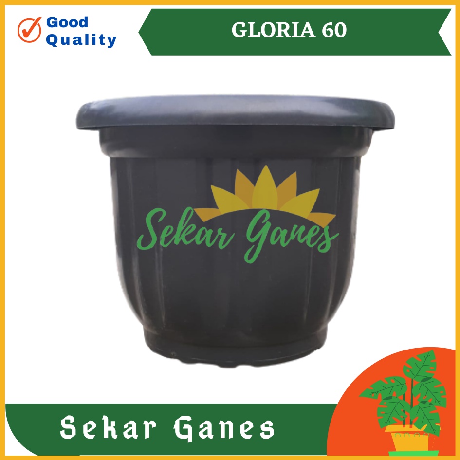 ONLY SAMEDAY AND INSTAN Pot Gloria 60 Hitam - Pot Besar Jumbo 50 60 70cm Pot Besar Plastik Bahan Tebal - Pot Hitam Gloria 50 60 70