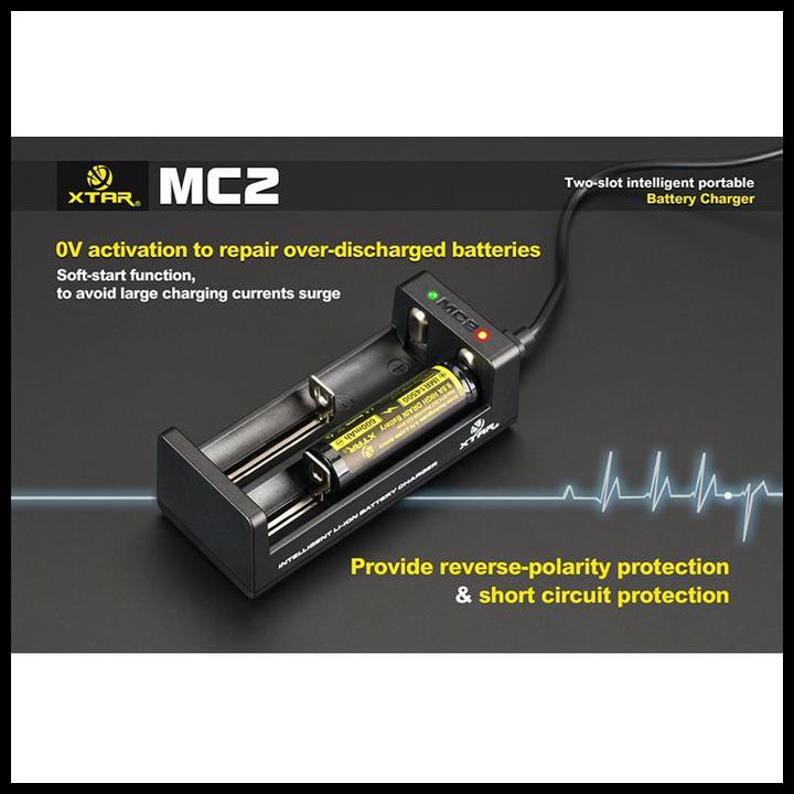 PAKET HEMAT CHARGER XTAR MC2 FOR 18650 26650 14500 DLL (SAINGAN NITECORE EFEST)