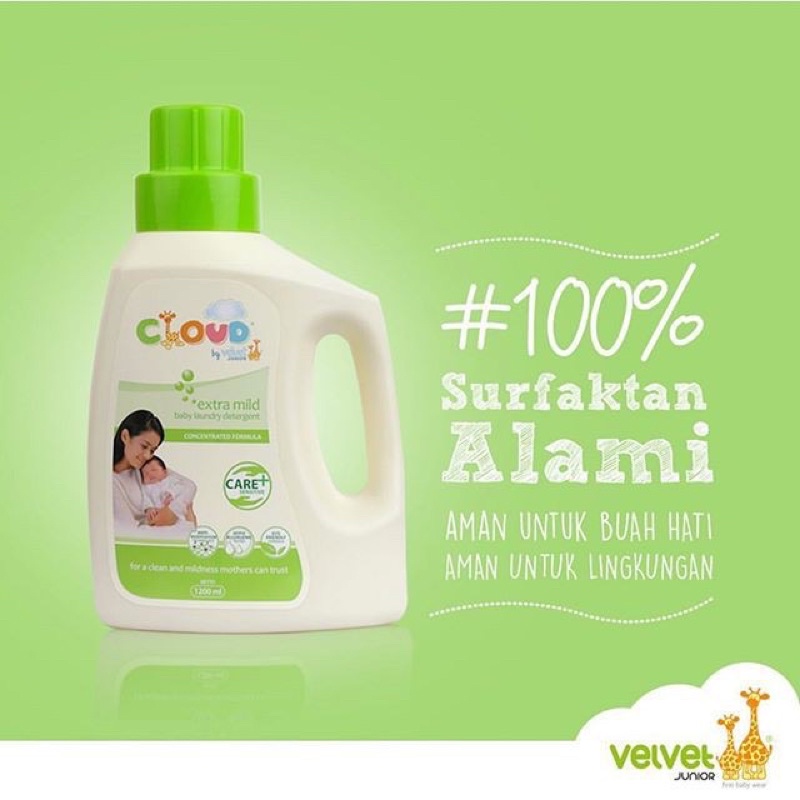 Castle - 1200ml Cloud Baby Laundry Detergent By Velvet Junior - Sabun Cuci Baju Bayi &amp; Anak