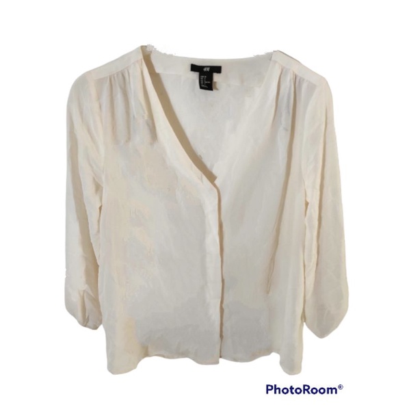 HnM blouse v neck broken white