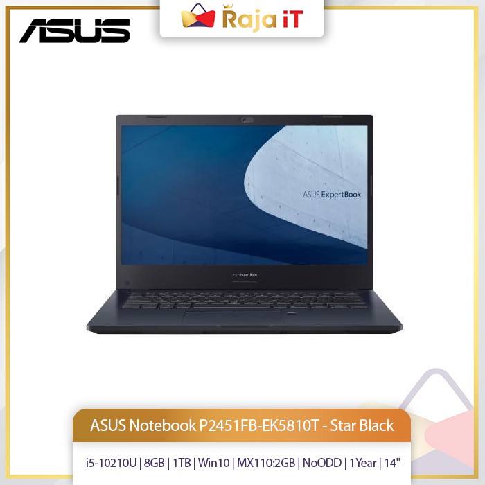 ASUS Notebook P2451FB-EK5810T (i5-10210U/8GB/1TB/Win10/MX110:2GB/NoODD/1Year/14