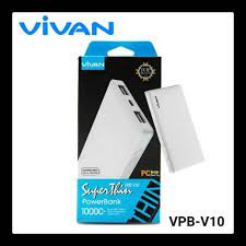 POWER BANK VIVAN VPB-V10 2 USB 10000MAH SUPER THIN PORTABLE POWERBANK