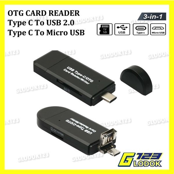 USB C Card Reader 2.0 Micro USB 3 in 1 Micro SD Card Reader USB-C OTG