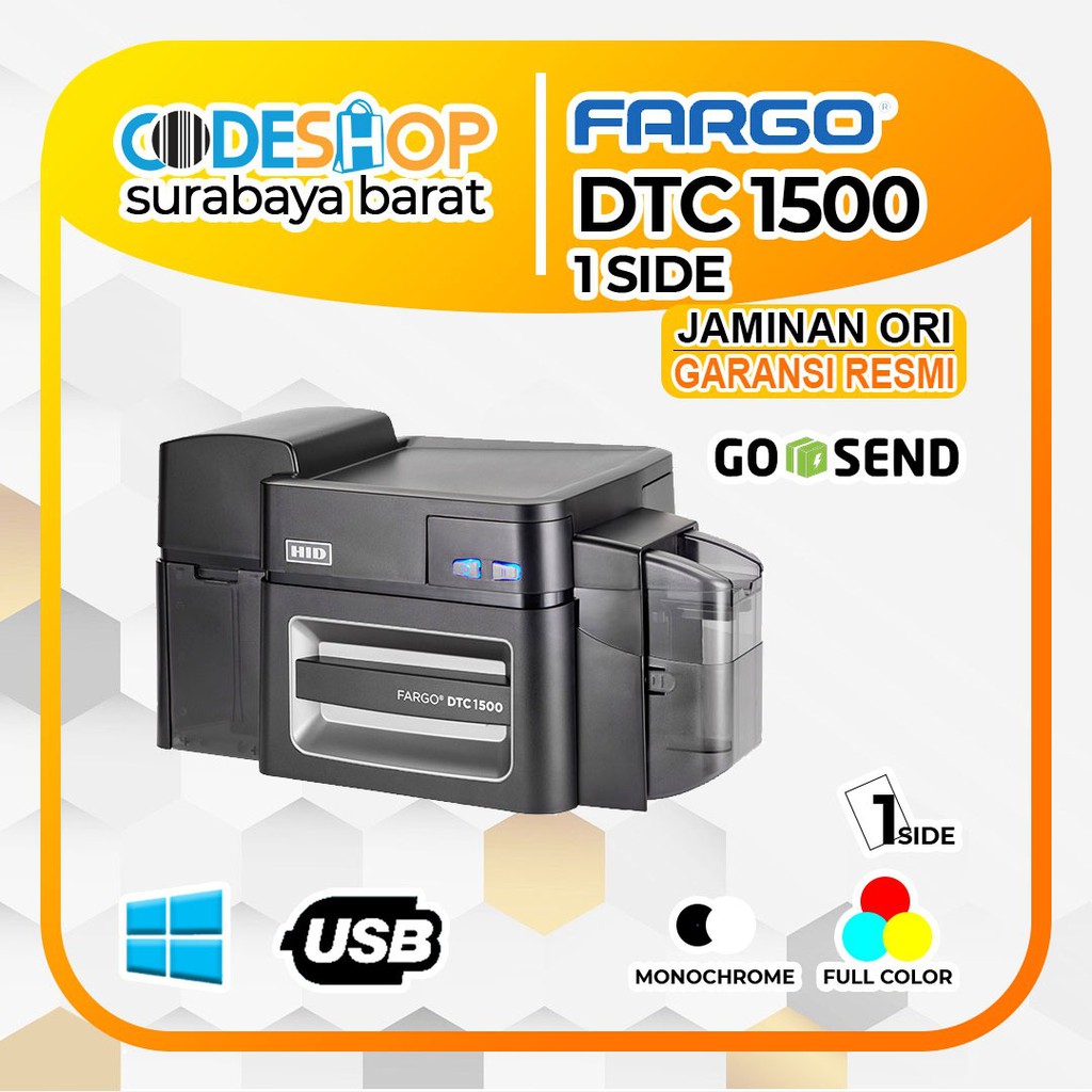 PRINTER ID CARD FARGO DTC1500 / DTC 1500 / DTC-1500 SINGLE SIDE CETAK KARTU KARYAWAN - MEMBER