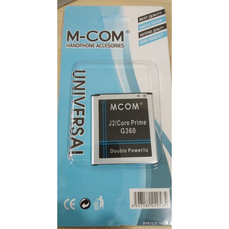 Battery Batre Baterai Double Power Mcom Samsung J2 G360 Core Prime