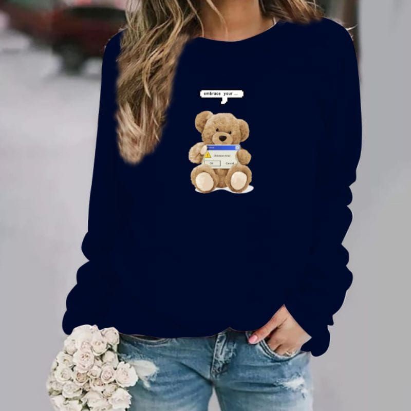 baju lengan panjang TEDDY BEAR wanita kaos Distro keren dan Trendy kekinian / kaos terlaris