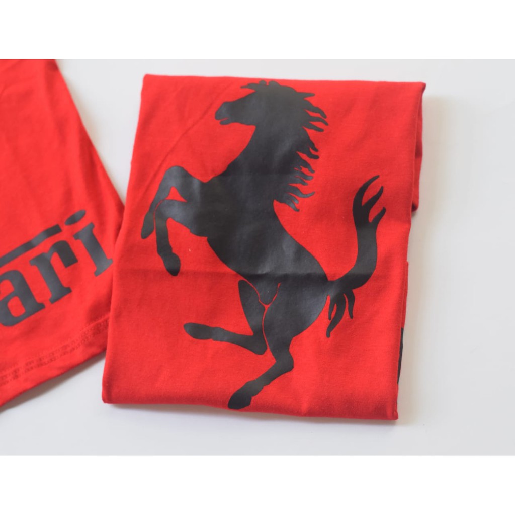 kaos anak motif ferrari warna merah usia 1-6 tahun-3