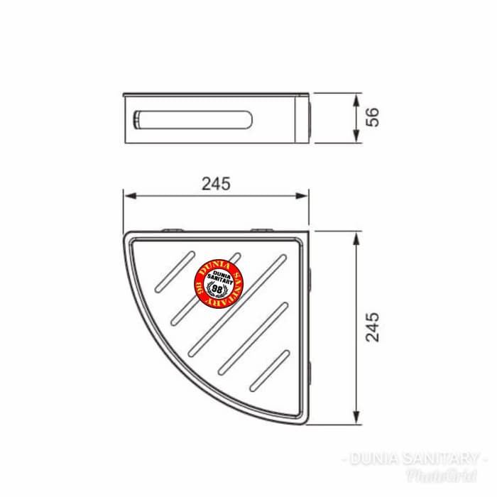 Rak sudut Stainles /tempat sabun /shampoo