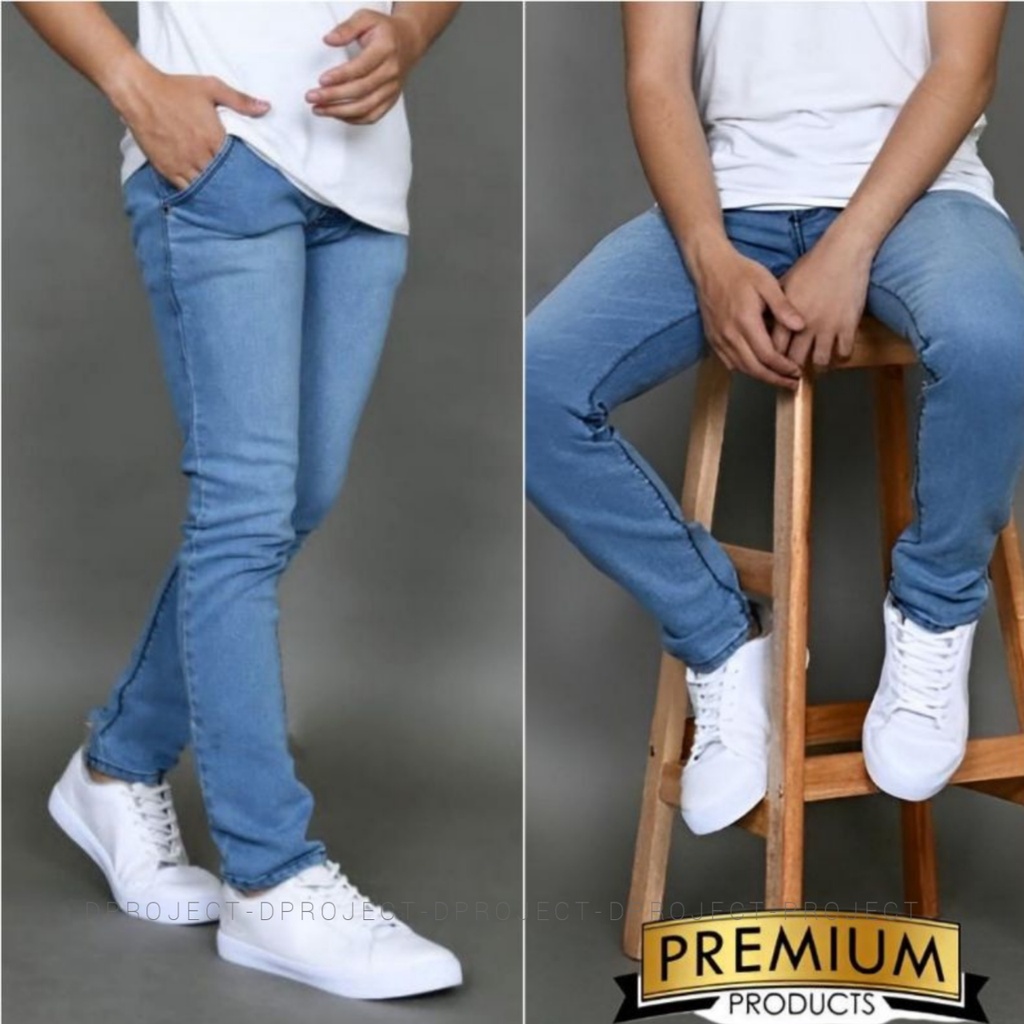 Celana Jeans Panjang Pria Skinny Slimfit Melar Terlaris Bagus Casual Keren