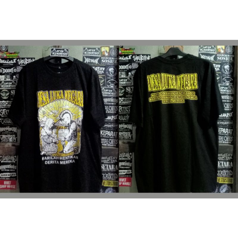 Kaos band punk(DESA LUKA NEGARA) jalanan adalah sekolah