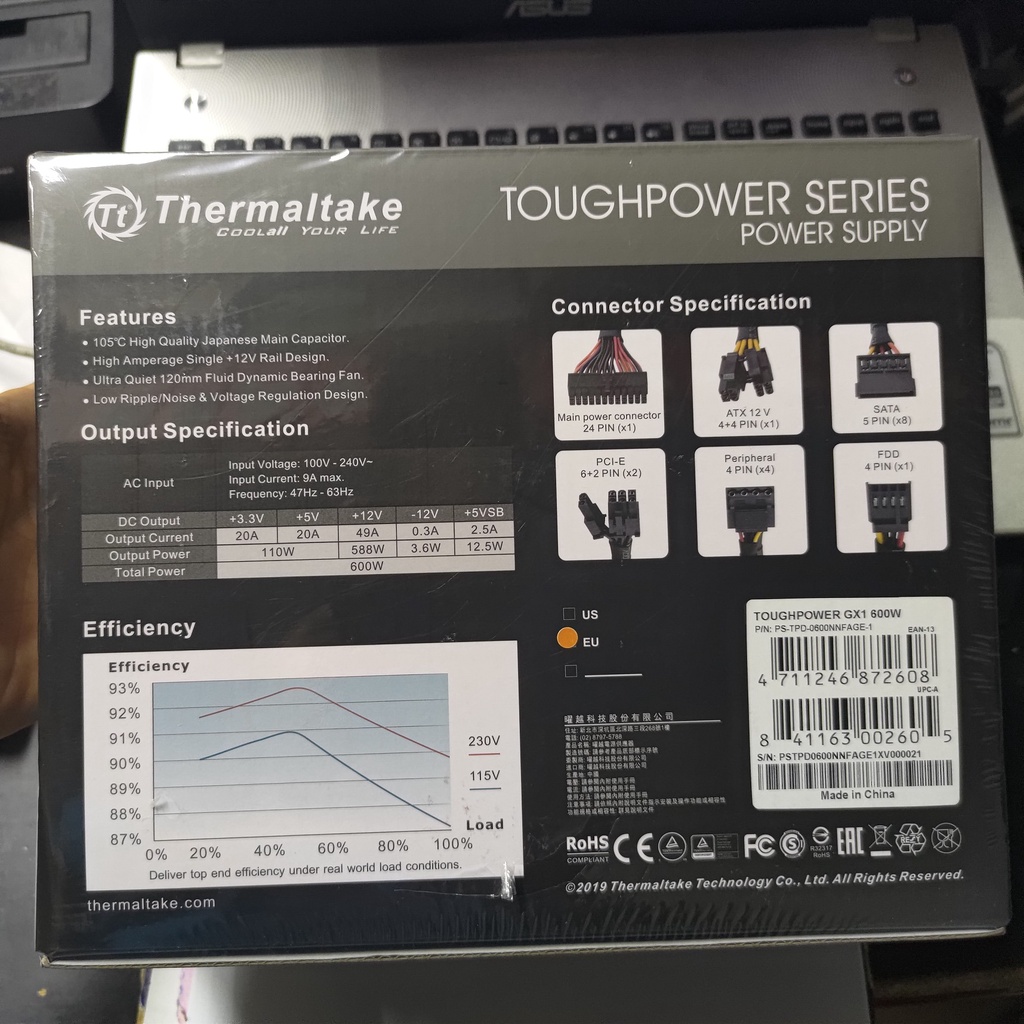 PSU Thermaltake GX1 600W Gold 80+ Plus + 600 W Watt Tt