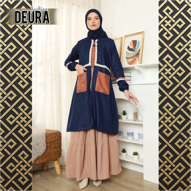 Gamis Set Deura D279 / Deura Original Terbaru / Gamis Casual Wanita / Gamis Remaja Kekinian
