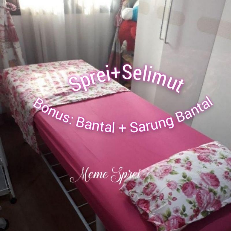 Sprei Salon&amp;Selimut 2sisi Bonus Bantal | Sprei Klinik Kecantikan