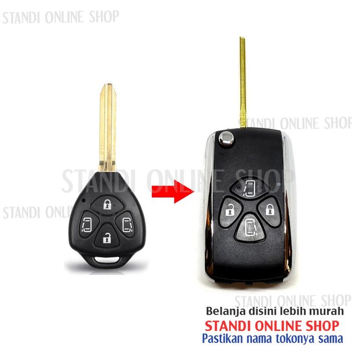 Casing Kunci Lipat Flip Key Rumah Kunci Toyota Alphard Vellfire