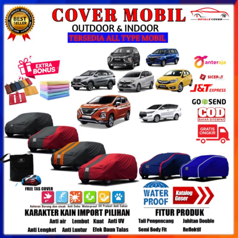 Cover Mobil Warna / Sarung Mobil untuk Avanza, Xenia, Grand Livina, Ertiga, Brio, Xpander, Raize Rocky, Rush Terios, Calya Sigra