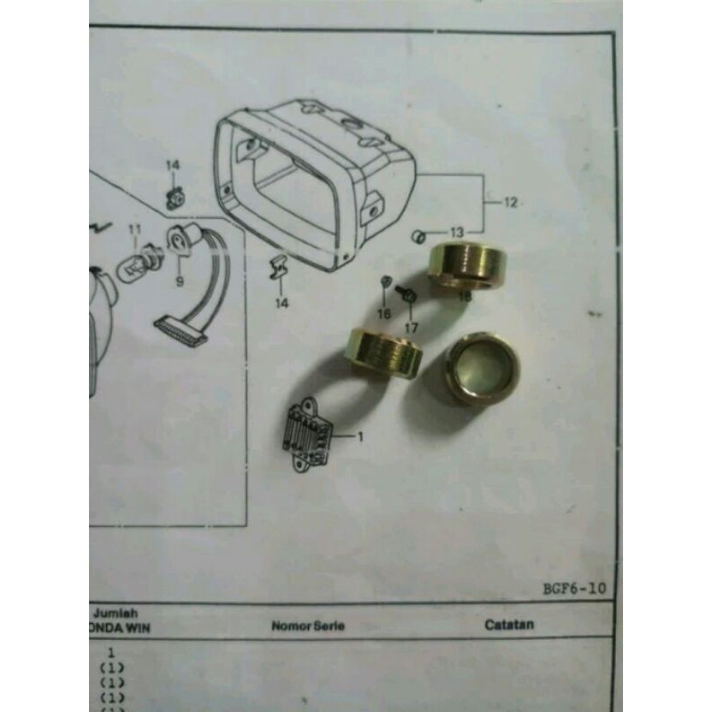 bosh batok lampu tua honda win