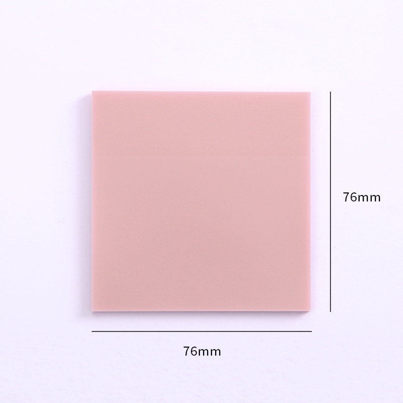 Winzige Transparent Sticky Notes transparan Memo Sticky Note Plastik Stiker Label Anti Air To Do List Untuk Kantor Sekolah-Pink 76*76mm