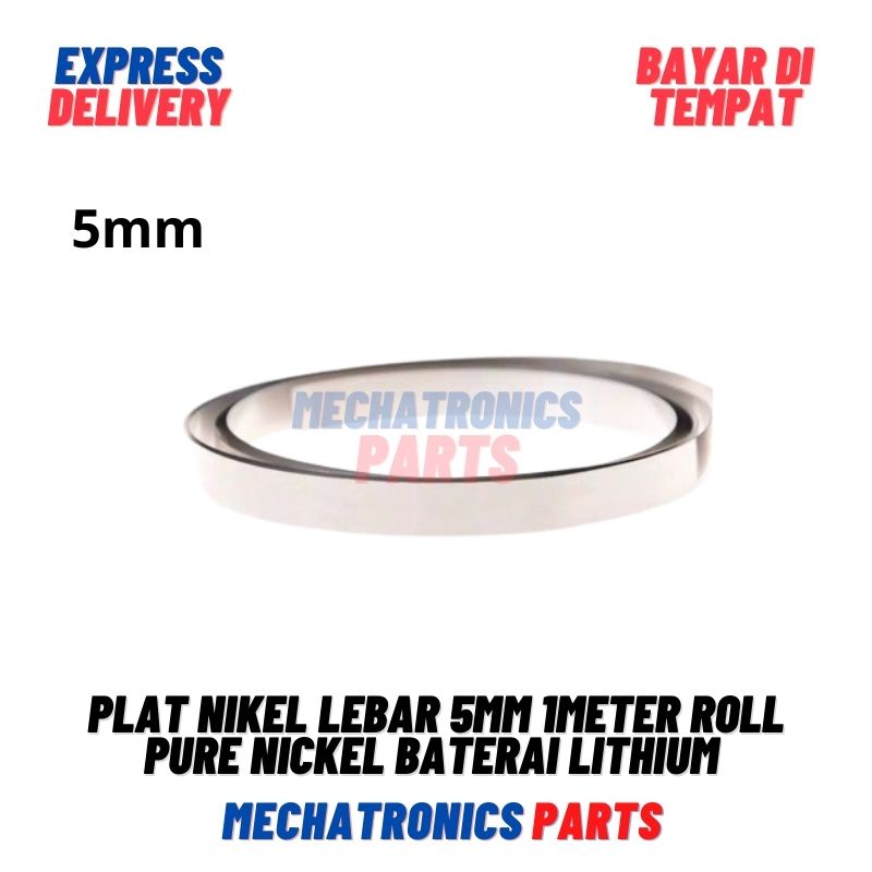 Plat Nikel Lebar 5mm 1Meter Roll Pure Nickel Penyambung Baterai Lithium Battery Grid Plate Strip