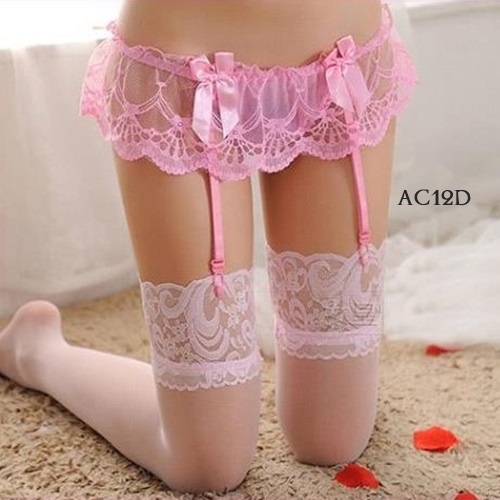 [TERBARU] GARTER BELT SEXY STOCKING TRANSPARAN PREMIUM PINK - AC12D