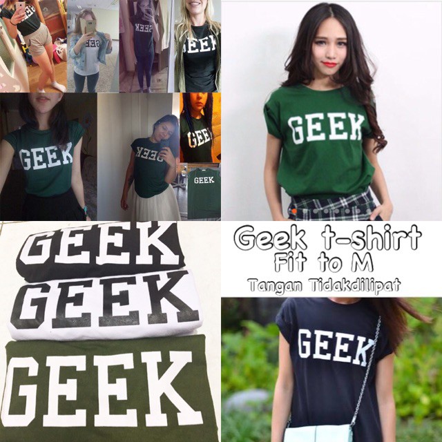 Kaos Baju Atasan Tshirt Nyaman Fashion Wanita Geek Tee Shopee Indonesia