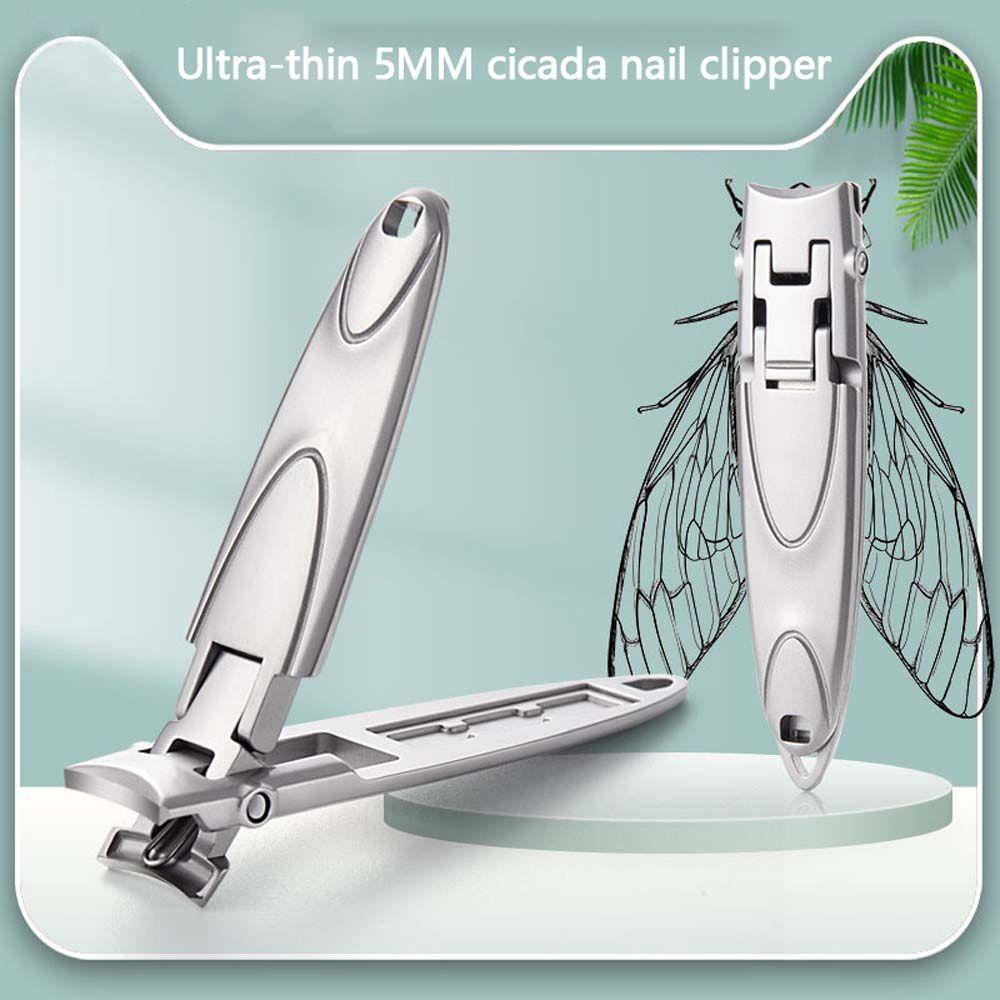 Mxbeauty Gunting Kuku Stainless Steel Tajam Ultra-Tipis Alat Manicure Pedicure Plier Golden Cicada Bentuk Pemangkas Kuku Jari