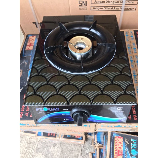 Kompor Kaca Pro Gas Kompor 1 Tungku &amp; Regulator