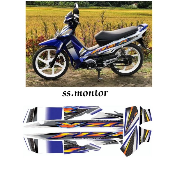 Lis striping stiker fiz r F1zr 2004 biru putih