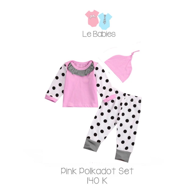 Pink polkadot set