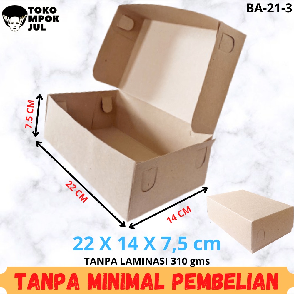 

TANPA MINIMUM - Box Kotak Kardus Dus Martabak Terang Bulan Brownies Kue Lapis Bolu Bika Ambon 22x14x7,5 cm