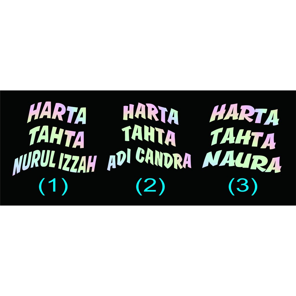 STIKER VIRAL HARTA TAHTA NAMA HOLOGRAM STIKER CUSTOM