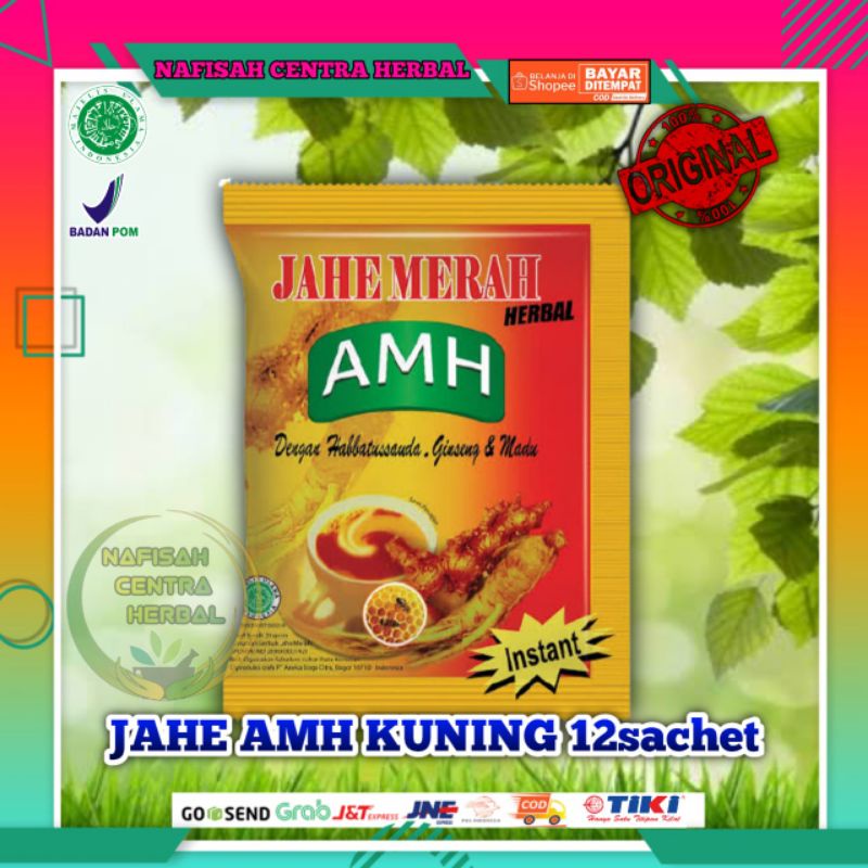 

Jahe Merah AMH Instan Dengan Habbatussauda, Gingseng & Madu Isi 12Sachet