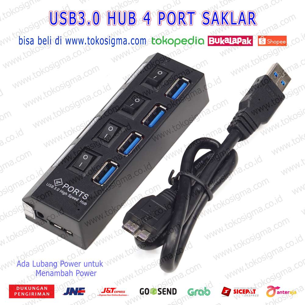 USB HUB 3.0 SUPER SPEED 4 PORT USB3.0 Splitter Extension LED SAKLAR