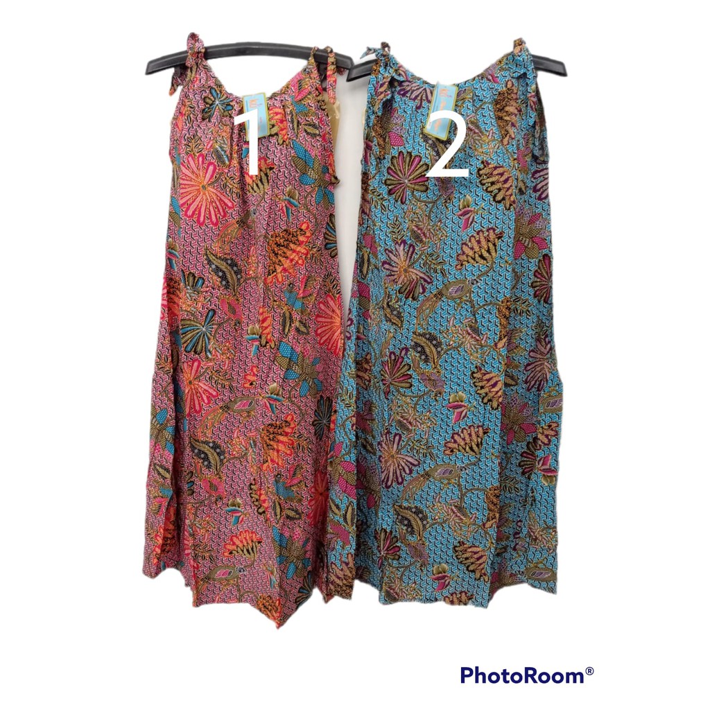 Daster tanpa lengan Batik Kencana Ungu - Daster Yukensi Kencana Ungu Label Biru model BKS - T2